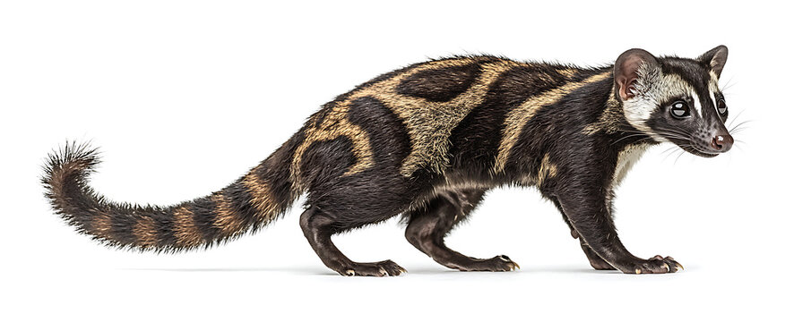 Closeup of the Asian palm civet, a nocturnal mammal native to Southeast Asia
