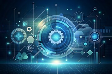 Obraz premium Futuristic Technology Interface Design Electric Circuits Digital Patterns