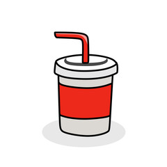 soda drink packaging with red straw for cinema theme