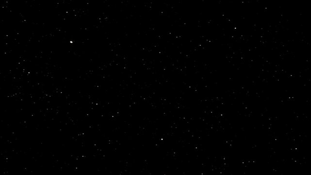 Simulation of flight in space, traversing a star field with flash.
