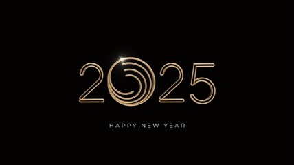 Golden 2025 Happy New Year Design.