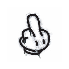 Spray painting hand giving middle finger Graffiti icon isolated on white background. open hand icon giving middle finger graffiti overspray in black on white. Vector illustration. © fajri