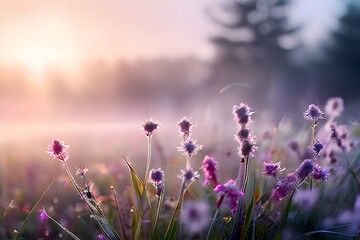 lavender field in the morning