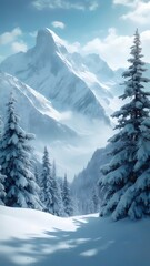Fototapeta premium winter mountain landscape