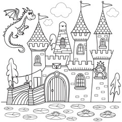 tale castle house coloring page