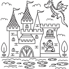 tale castle house coloring page
