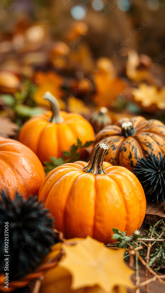 Sticker Pumpkins and Fall Foliage