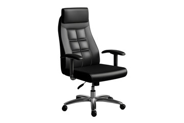 Fototapeta premium Classic black office chair on transparent background