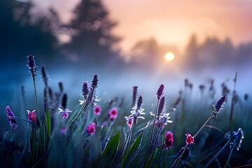 sunrise in the field