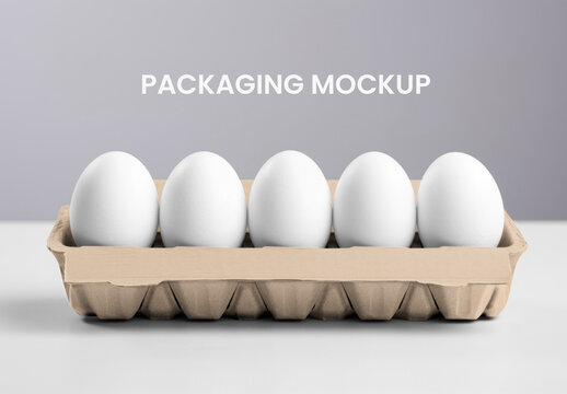 Food Product Packging Egg Carton Mockup With Generative AI