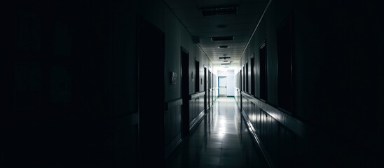 Dark Hallway with Light at the End