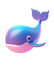 blue whale 3d icon