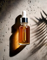 Fototapeta premium Cosmetic Serum Bottle on Concrete Background