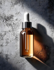 Fototapeta premium Cosmetic Serum Bottle on Concrete Background