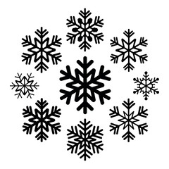 set of snowflakes