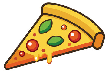 pizza slice illustration on white background.