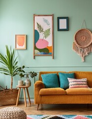 Vibrant Comfort: A Colorful Modern Living Room Retreat
