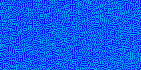 Abstract truing organic wallpaper Turing reaction diffusion monochrome seamless pattern with chaotic motion. Generative algorithm psychedelic background. Reaction-diffusion or truing pattern formation