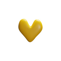 The 3D vector illustration shows a shiny heart made of yellow plasticine for modern decor