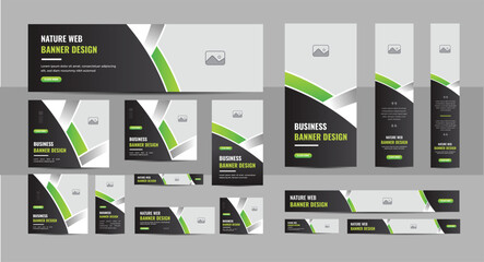 Lawn care or agro farm web banner template, Lawn mower garden or landscaping service web banner template © Pavel