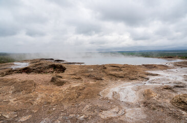 Geysir Hot Springs in Haukadalsvegur, Iceland