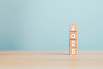 Wood Block Show 2025 Business Plan Concept Aiming for Growth in 2025 Icon Business Design...