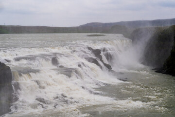 Gullfoss Falls Waterfall in Iceland
