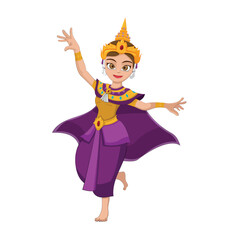 Traditional Thai Dance Character Isolate vector