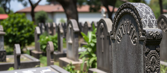 Ornate Gravestone in a Cemetery