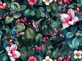 Vibrant Elegant Dream Art Pattern: High-Resolution Seamless Pattern for Premium Designs-Perfect for Print and Web