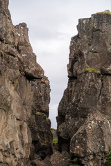Lögberg Fault at Thingvellir National Park in Iceland