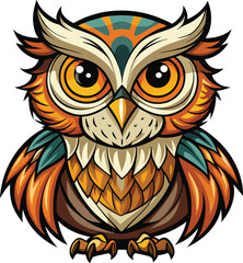 Obraz premium Owl mascot character sticker vector design 