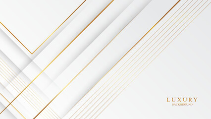 Minimalist white background with elegant 3d golden style ornaments