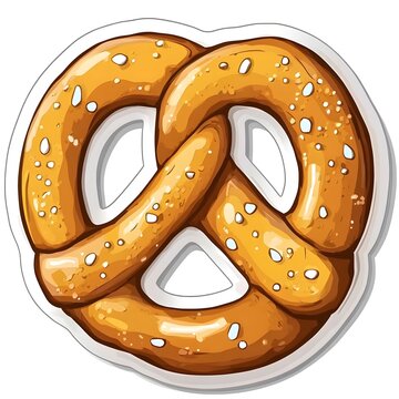 recommend clip art: A clipart sticker of a soft pretzel Generative AI