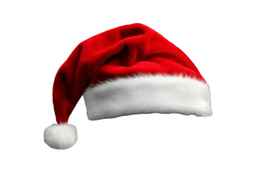 Red Christmas hat on transparent background