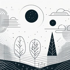 Obraz premium abstract pattern with trees