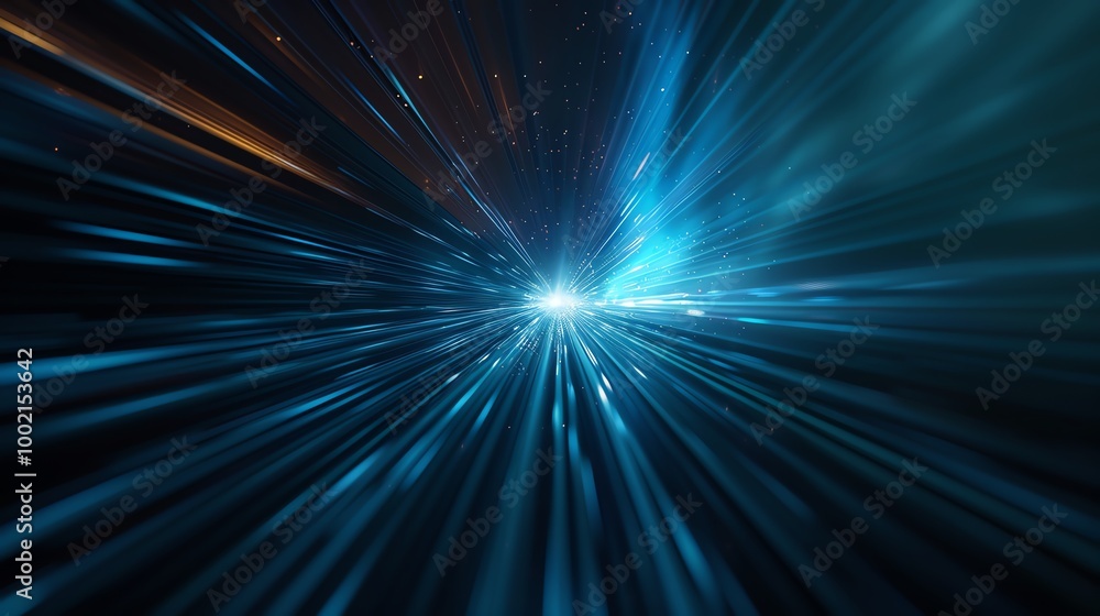 Aufkleber abstract light rays in blue and black, creating a sense of speed and motion.