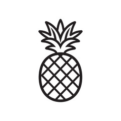 Obraz premium Beach Pineapple Silhouette Vector Illustration - Beach Clipart Design 