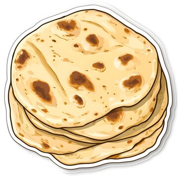 recommend clip art: A clipart sticker of Naan bread Generative AI