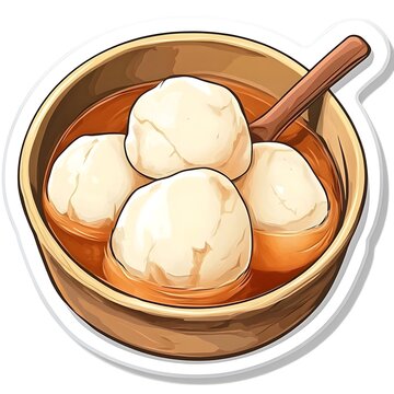 recommend clip art: A clipart sticker of Rasgulla Generative AI