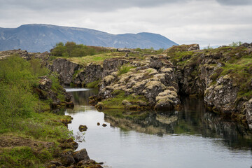 Fototapeta premium Lögberg Fault at Thingvellir National Park in Iceland