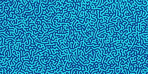 Abstract truing organic wallpaper Turing reaction diffusion monochrome seamless pattern with chaotic motion. Generative algorithm psychedelic background. Reaction-diffusion or truing pattern formation