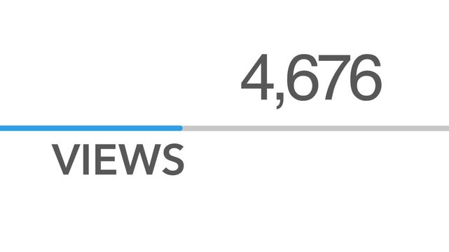 youtube Views graphics animation, views numbers animation, growing views and likes animation