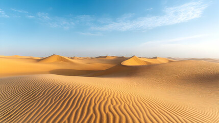 Golden Sand Dunes Under a Clear Blue Sky - Desert Landscape Photography