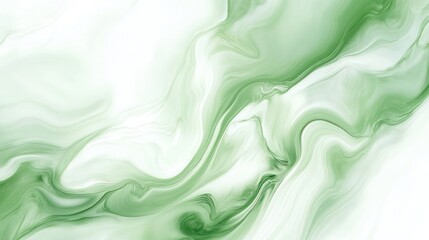 Obraz premium Abstract green and white marble texture with swirling patterns.
