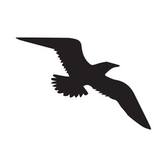 
Beach seagull Silhouette Vector Illustration - Beach Clipart Design
