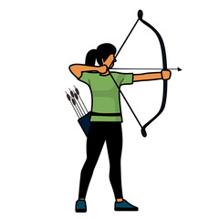 Obraz premium archer shooting target vector illustration