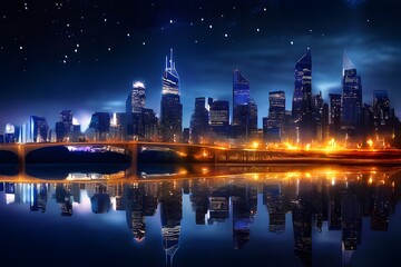 country skyline at night