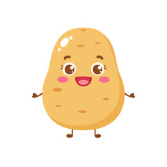 Potato Vegetable Cute Cartoon Fresh Animation Kawaii Healthy Character
