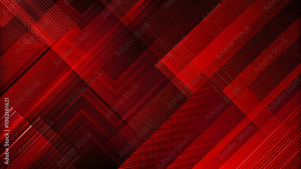 Poster 3d red geometric abstract background overlaps layer on dark space with diagonal lines decoration. mo